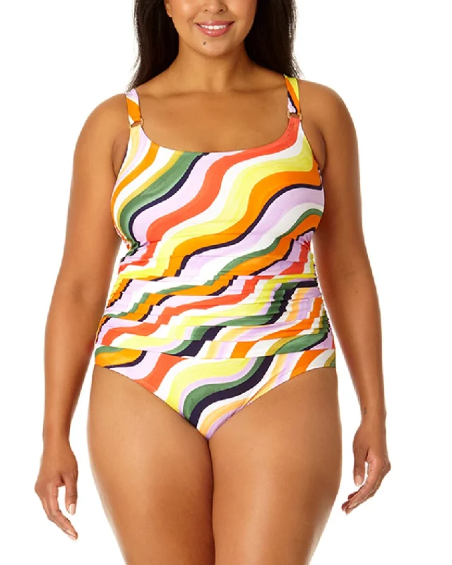 Women's Plus-Size Garments Anne Cole Shirred One-Piece