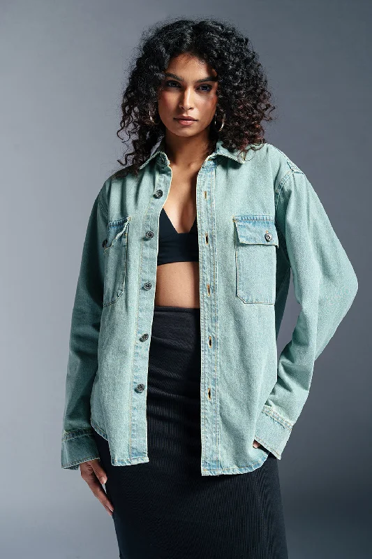 Affordable Women's Clothing Online Serene Blue Women's Denim Jacket