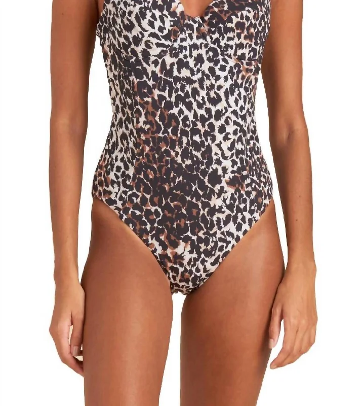Casual Chic for Women Bridge One-Piece Swimsuit In Brown Leopard
