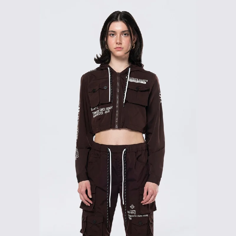 Discount Store Hooded Utility Full Zip Jacket - Espresso