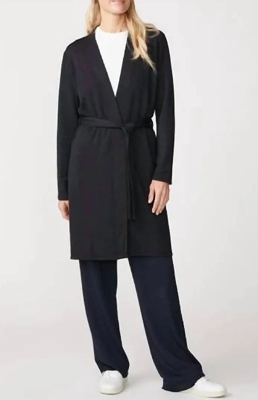 Now On Sale For Chic Urban Styles Softest Fleece Belted Cardigan In Black