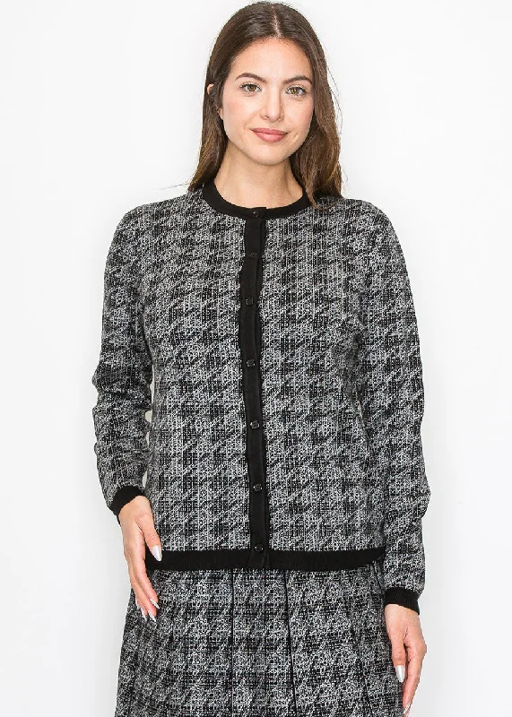 Limited Edition Timeless Houndstooth Knit Cardigan