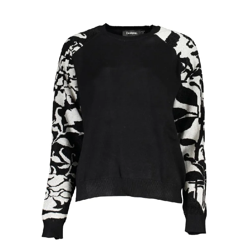Parisian Effortless Chic Style Desigual Chic High Neck Sweater with Contrast Women's Details