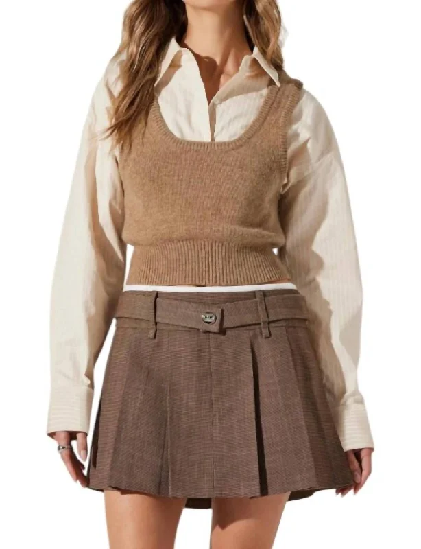 Exquisite Women's Wear Sale Guinevere Layered Sweater In Brown Combo