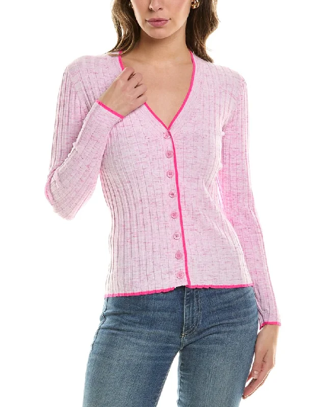 Feminine Elegant WISPR Skinny Rib Cardigan