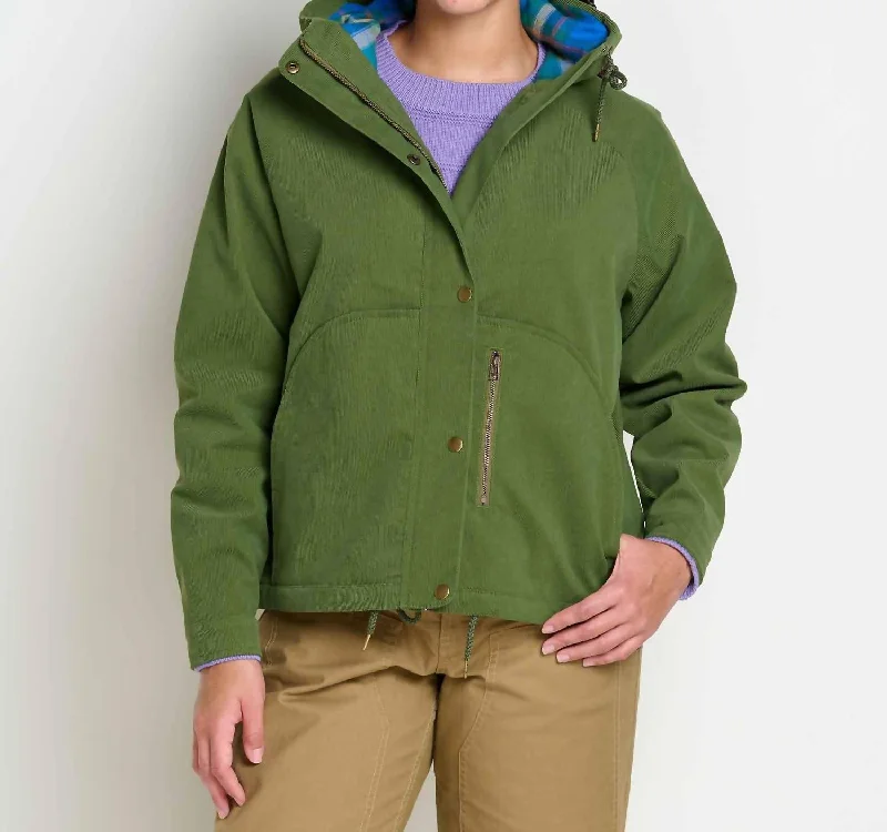 Women's Work Apparel Granite Cord Raglan Jacket In Chive