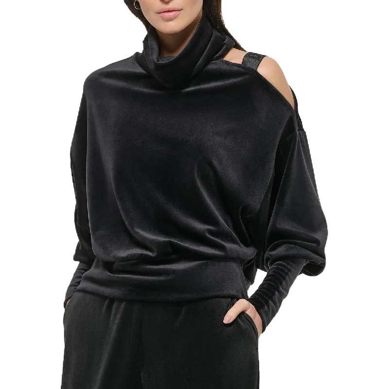 Special Offer Womens Cutout-Shoulder Shirt Turtleneck Sweater