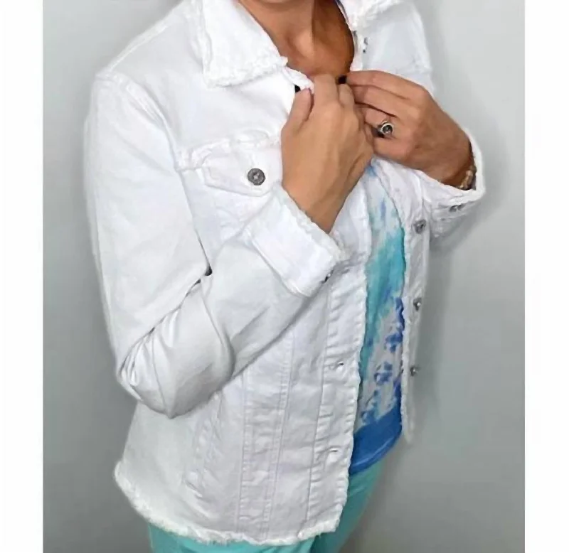 Women Fashion Fauna Denim Jacket In White