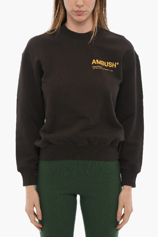 Spring Fashion Ambush Brushed Cotton Crew-Neck Sweatshirt With Printed Logo