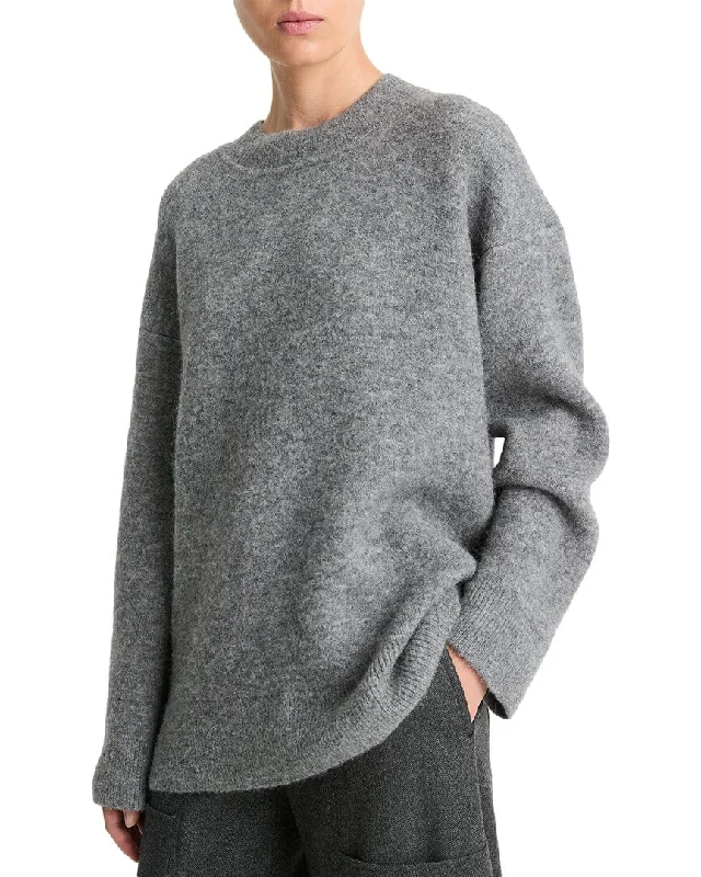 Art Deco Geometric Pattern Look Vince Textured Soft Sculpt Wool & Alpaca-Blend Top Coat