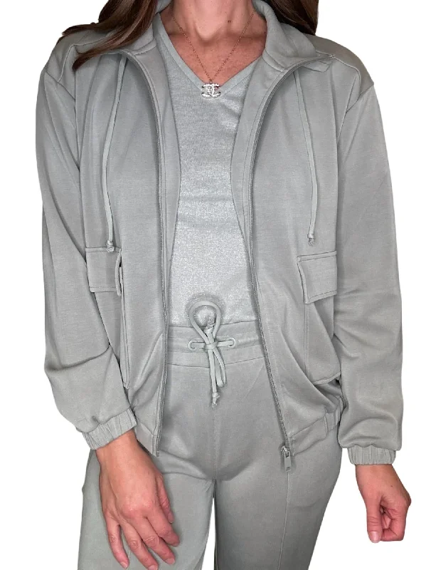 Charming Everyday Clothing For Women Oijke Mist Jacket In Gray