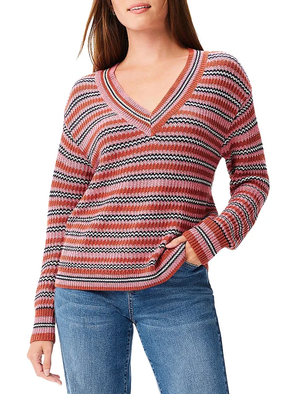 All Season Fashion Collection Womens Ribbed Striped Pullover Sweater