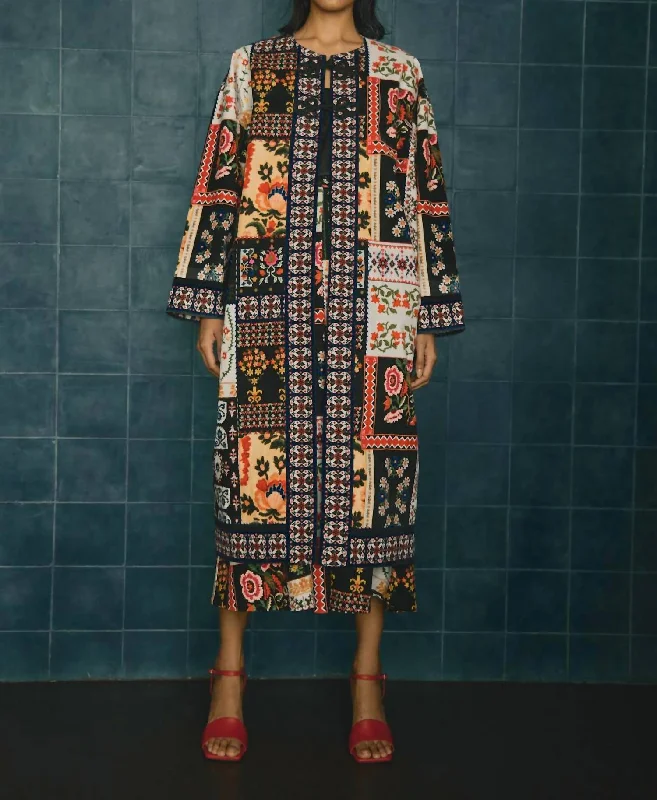 Women's Contemporary Clothing Martini Coat In Floral Quilt