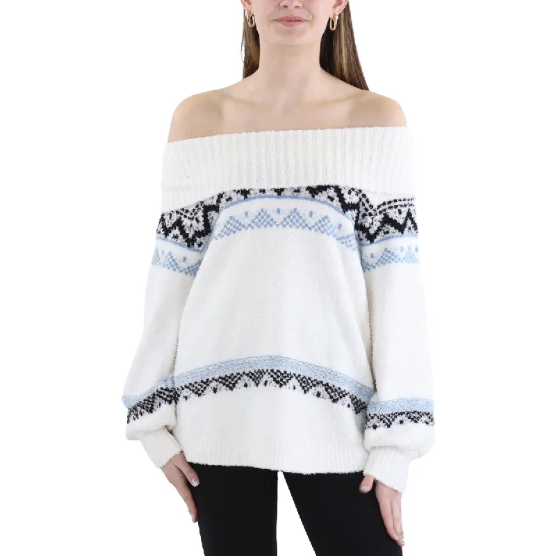 All Season Fashion Collection Womens Printed Knit Mock Turtleneck Sweater