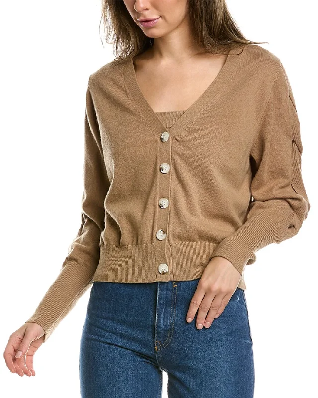 Graceful Drape Lea & Viola 2pc Wool & Cashmere-Blend Tank & Cardigan Set