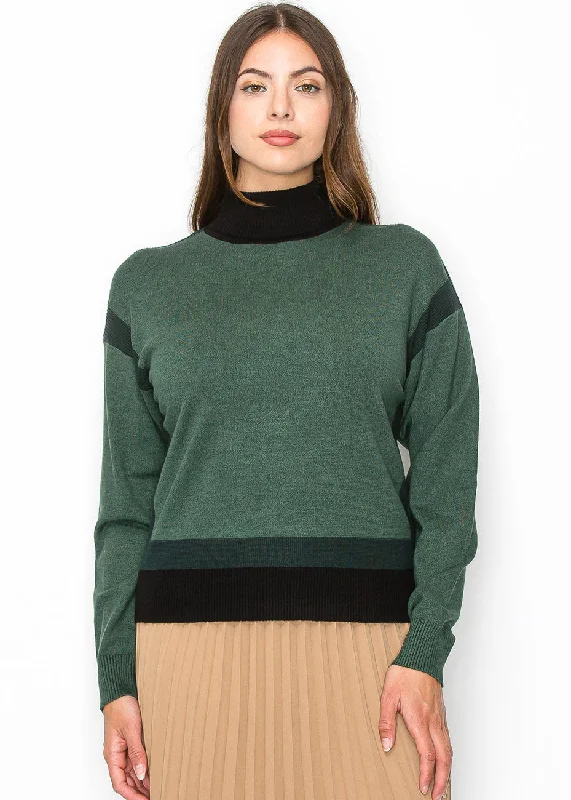 Unbeatable Deals Two-Tone Turtleneck Pullover