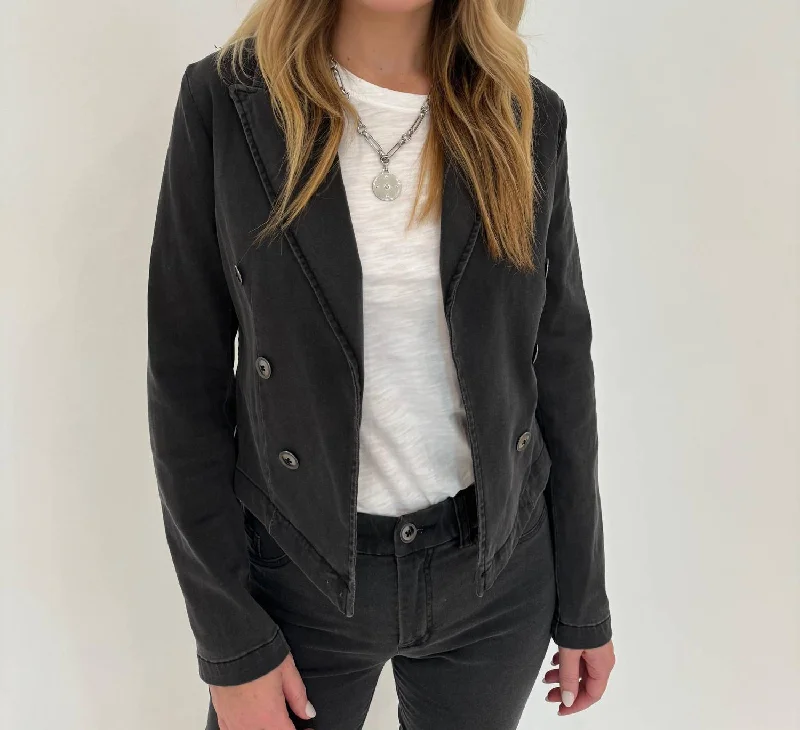 Women's Clothing For Outdoor Activities Denim Bolero Jacket In Grey
