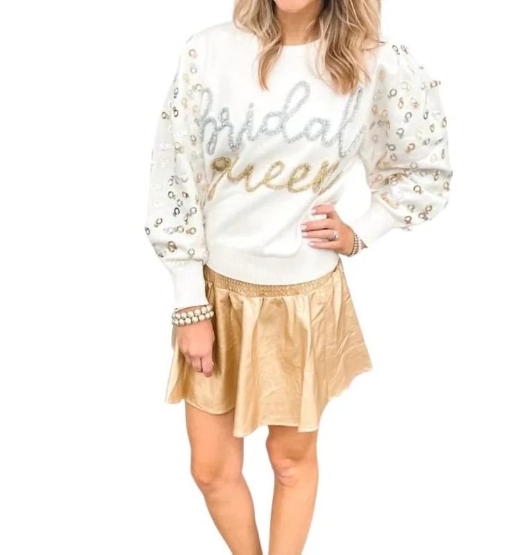 Spring Wardrobe Bridal Queen Sweater In White