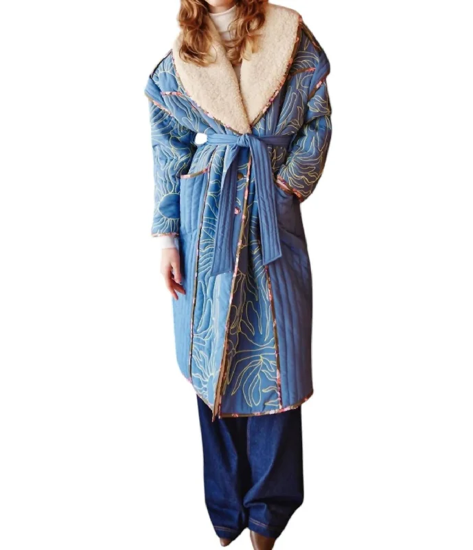 Stylish And Comfortable Clothing For Women Gazar Coat In Blue