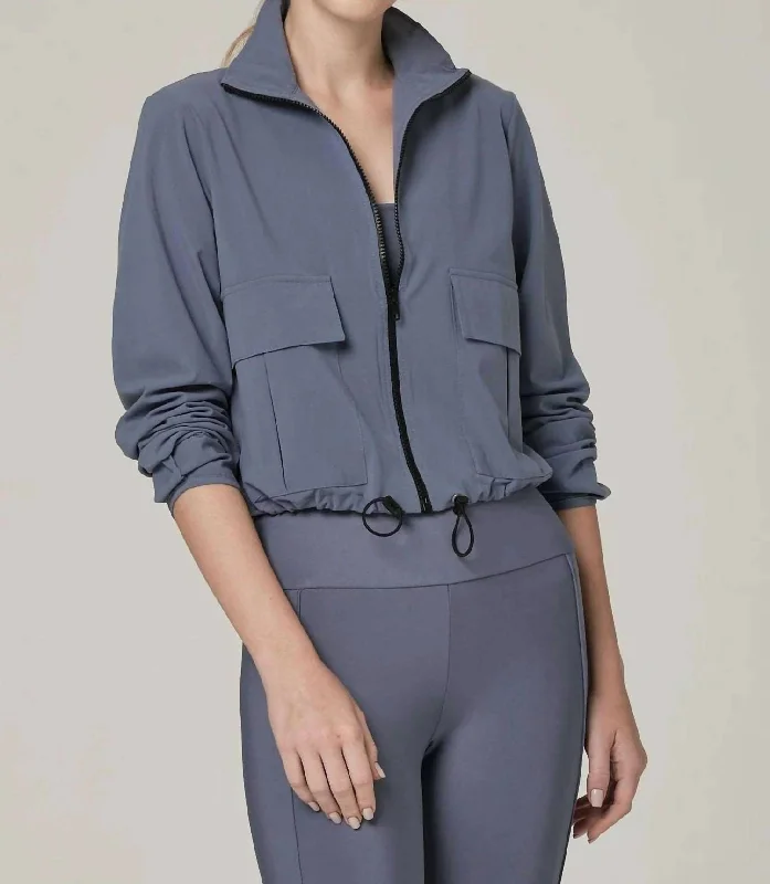 Women's Clothing for All Occasions Short Coming Waterproof Jacket In Blu-S Steel Blue
