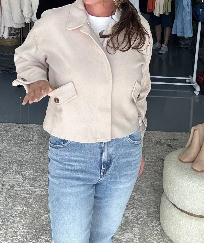 Women's Comfortable Lounge Outfit I'm On My Way Jacket In Taupe