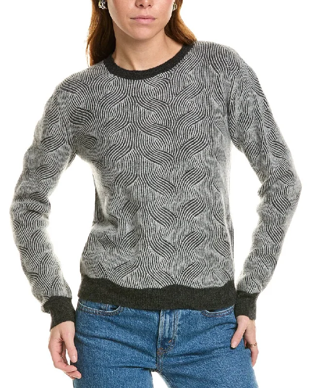 Everyday Basics sofiacashmere Two-Tone Brioche Cable Cashmere Sweater