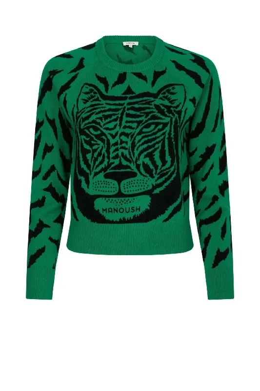 Floral Style Graou Sweater In Green