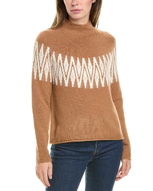 Rustic Countryside Charm Look Hannah Rose Sunburst Fairisle Raglan Wool & Cashmere-Blend Sweater