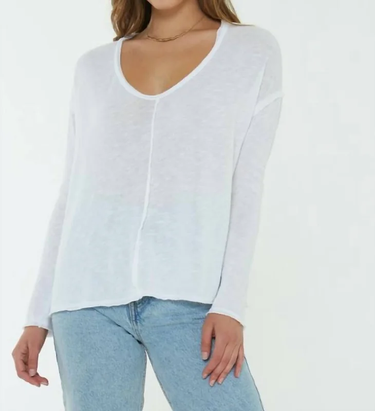 Unleash Your Trendy Side Get Up & Go Longsleeve Top In White