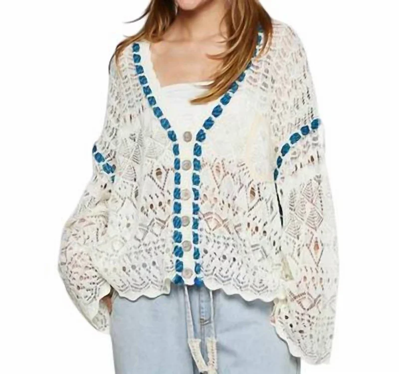 Style Without Limits Cardigan With Rope Trim In Off White