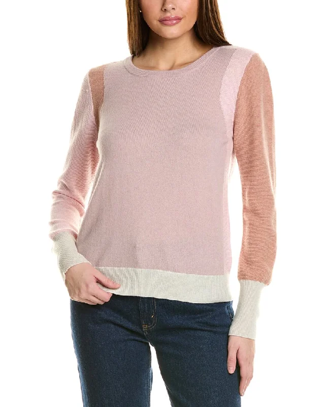 Popular Collection Collaboration Jenn Country Club Colorblocked Cashmere Sweater