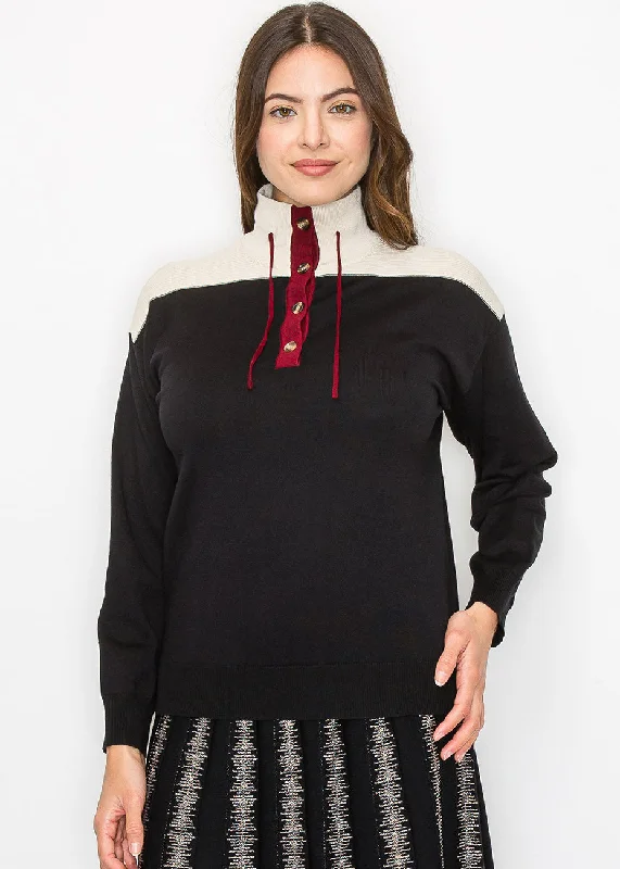 Sustainable Fashion Extravaganza Colorblock Mock Neck Sweater