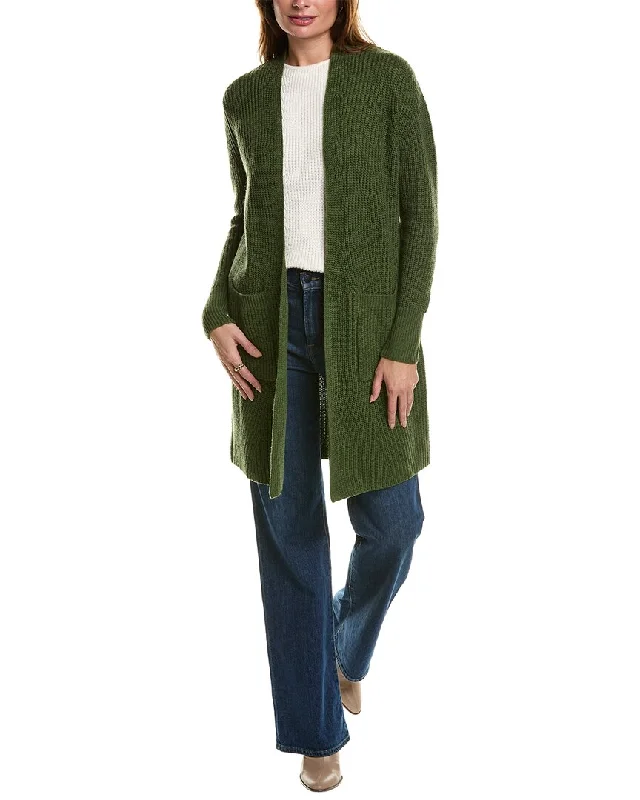 Hot Trends Forte Cashmere Rib Long Wool & Cashmere-Blend Cardigan