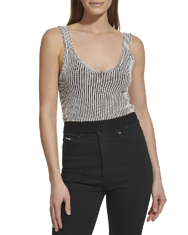 Style Beyond Borders DKNY Rib Crop Sweater