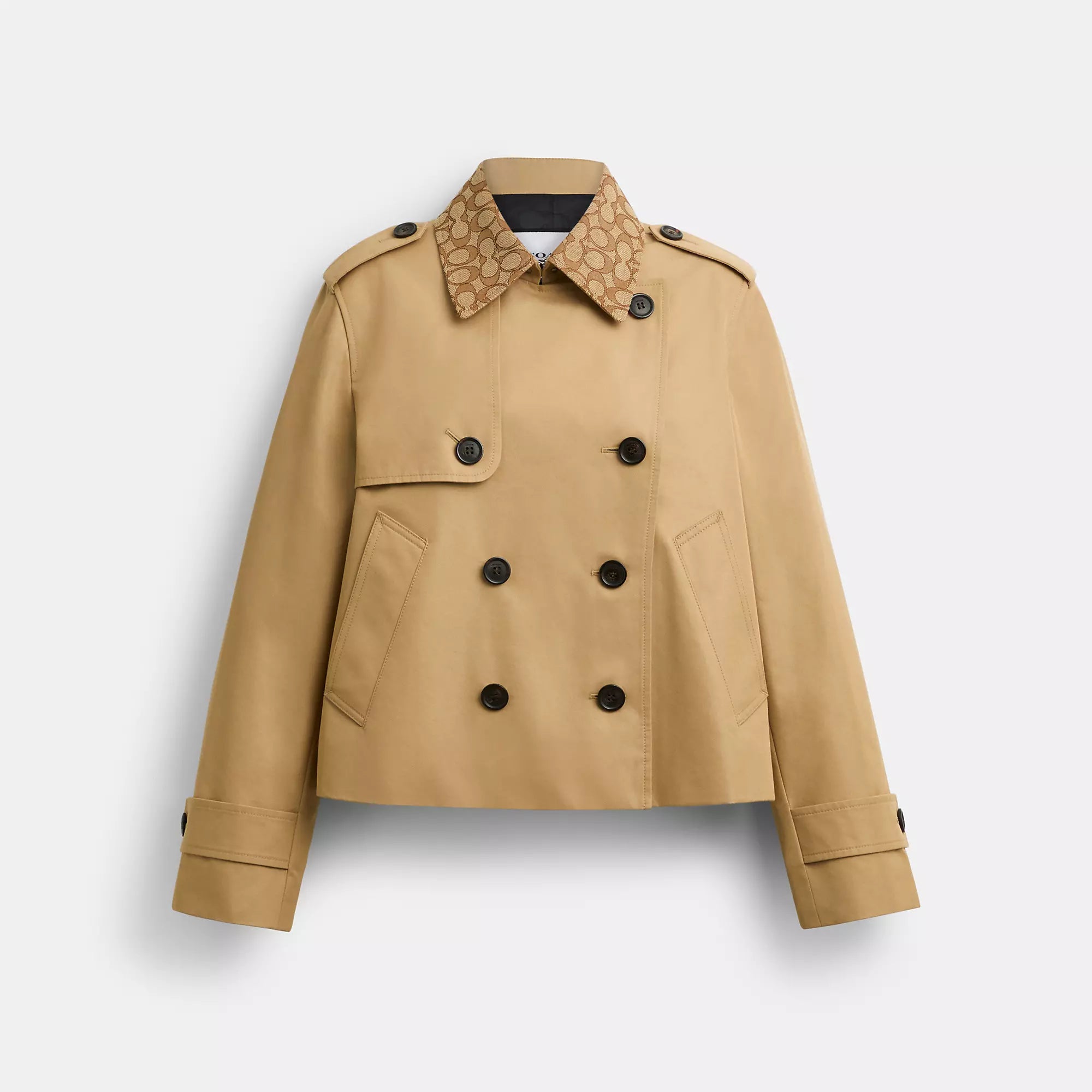 Women's Formal Apparel Coach Outlet Short Trench Coat With Signature Collar