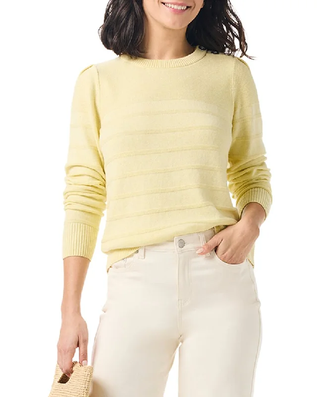 Limited Time Deal NIC+ZOE Button Shoulder Cashmere-Blend Sweater
