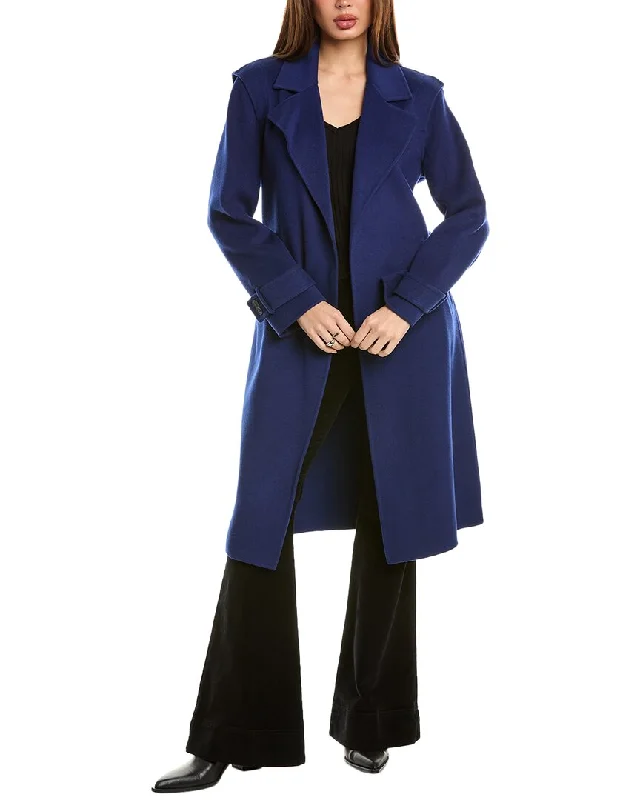 Women's Charming Outfit For Events Elie Tahari Wool & Cashmere-Blend Wrap Coat