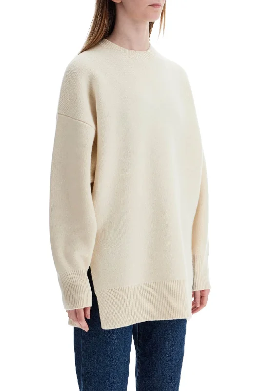 Elegant Attire For The Modern Lady Toteme White Fine Knit Wool And Cashmere Sweater Elegant Attire For The Modern Lady Toteme White Fine Knit Wool And Cashmere Sweater