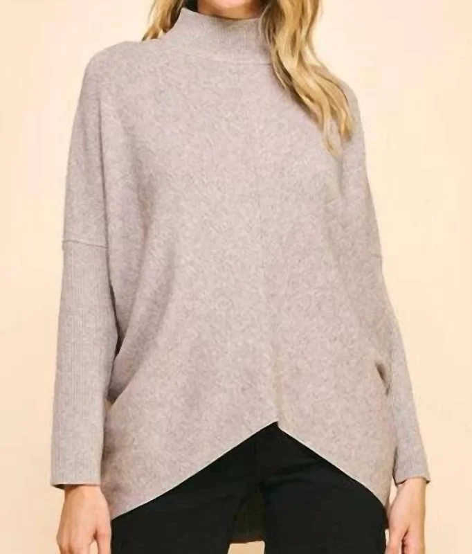 Season Offer Gilda Swing Turtle Sweater In Grey