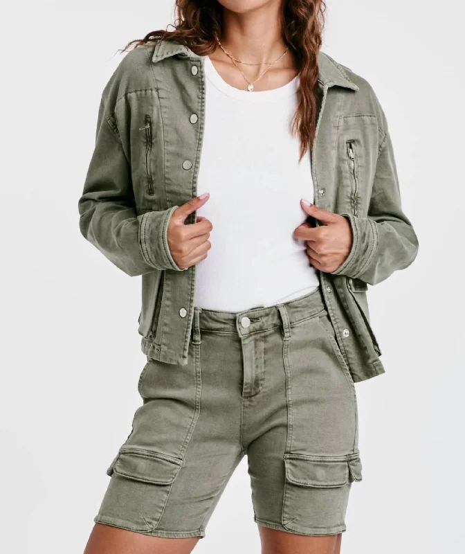 Fashionable Tops for Women Mimi Utility Jacket In Army Moss