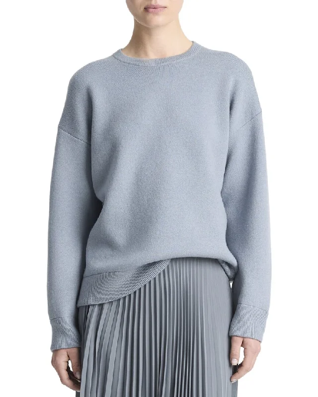Nordic Minimalist Home Look Vince Structured Crewneck Wool-Blend Pullover