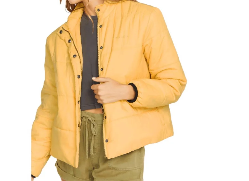Women's Formal Wear Not Enuff Puff Jacket In Yellow