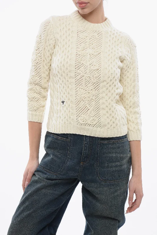 Update With Cottagecore Styles Dior Crew Neck Aran Virgin Wool Sweater