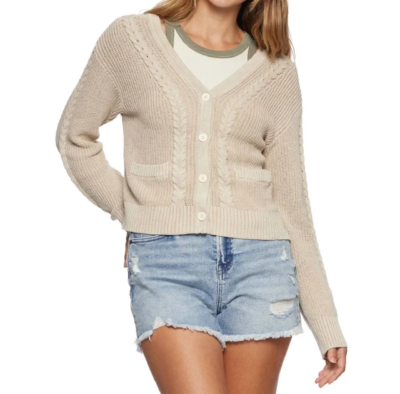 The Epitome Of Modern Women's Fashion Kimball Cardigan In Cream
