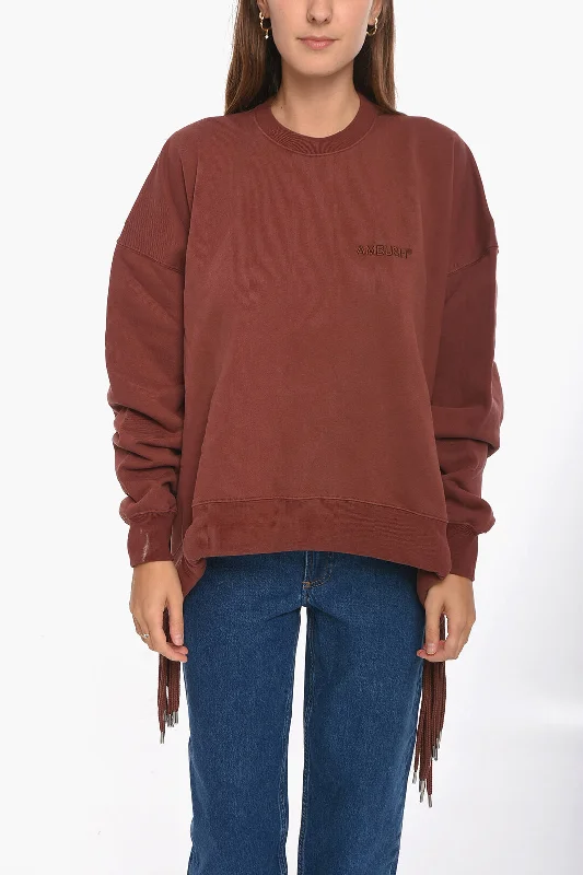 Best Seller Ambush Brushed-Cotton Multicord Crewneck Sweatshirt With Logo Embro