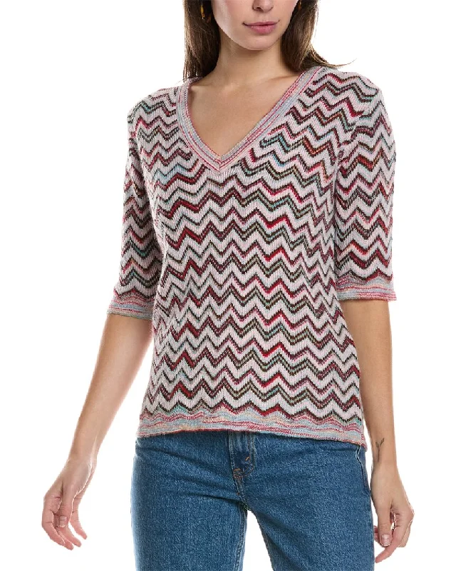 Huge Markdowns M Missoni Elbow Sleeve Mohair & Wool-Blend Sweater