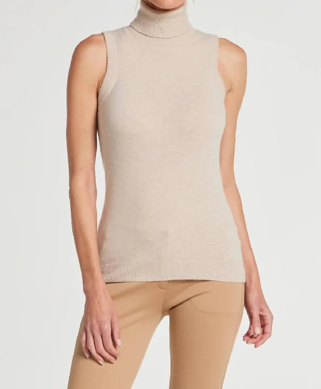 Luxury Fashion Nicolette Sleeveless Cashmere Top In Oatmeal