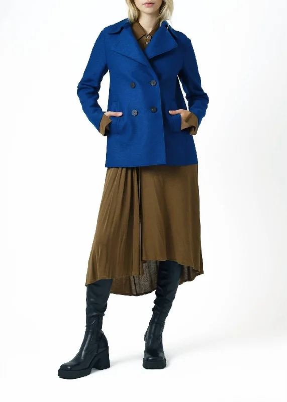 Formal Clothing For Women Peacoat Pressed Wool In Oxford Blue