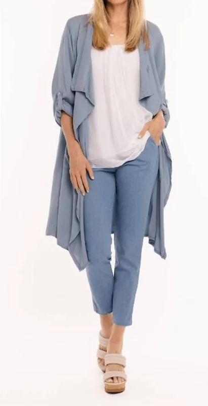 Summer Splash Sale Overpiece Cardigan In Dusty Blue