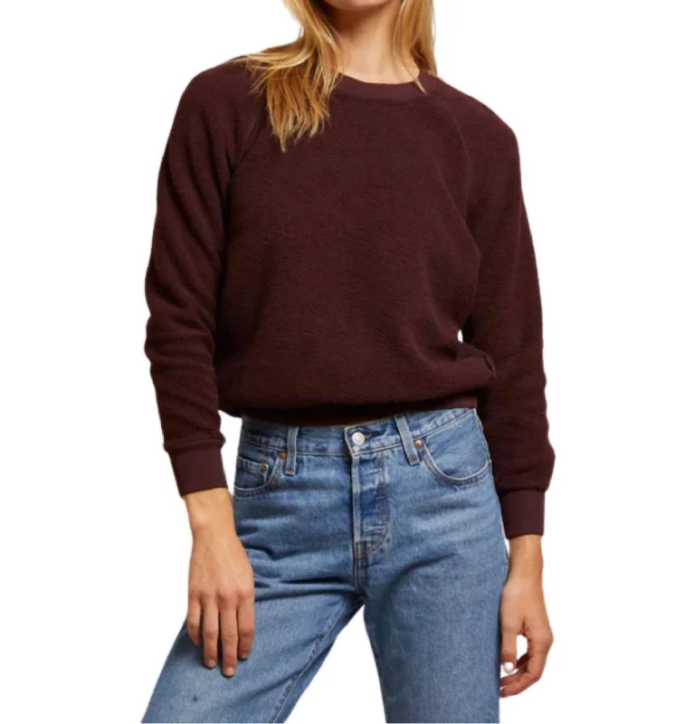 Score Big On Glamorous Red - Carpet Styles Ziggy Crewneck Sweatshirt In Blackberry